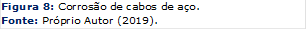 Figura 8: Corrosão de cabos de aço.
Fonte: Próprio Autor (2019).
