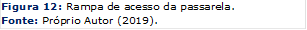 Figura 12: Rampa de acesso da passarela.
Fonte: Próprio Autor (2019).
