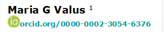 Maria G Valus 1
 orcid.org/0000-0002-3054-6376

