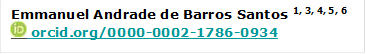 Emmanuel Andrade de Barros Santos 1, 3, 4, 5, 6          
  orcid.org/0000-0002-1786-0934 


